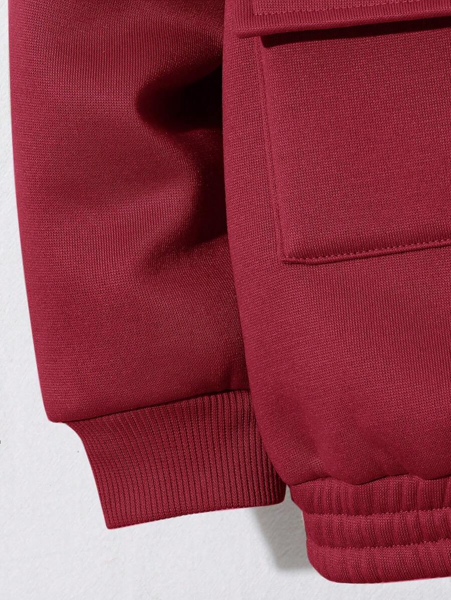 SHEIN 2 stuks jonge jongens casual sport streep zak lange mouw honkbalkraag rits jas en effen kleur trekkoord broek gebreide 2 stuks outfit, geschikt voor school, tuin, strand, verjaardag, lente, zomer, herfst, winter