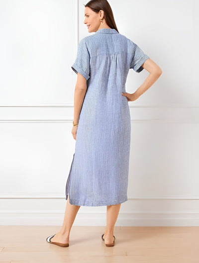 Fioria Flattering Striped Shirtdress