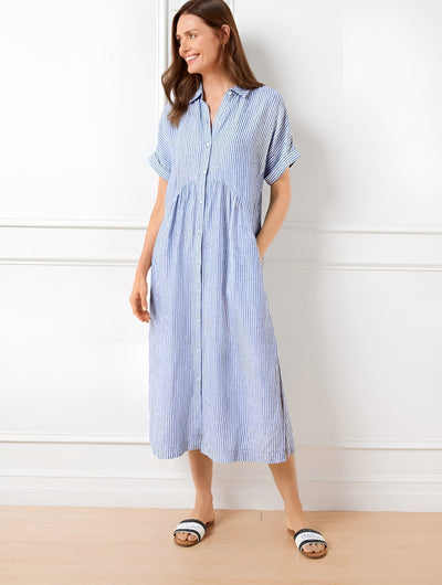 Fioria Flattering Striped Shirtdress