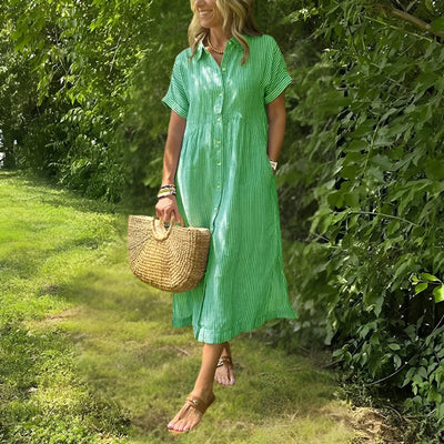 Fioria Flattering Striped Shirtdress