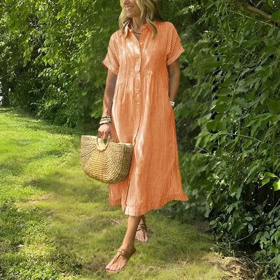 Fioria Flattering Striped Shirtdress